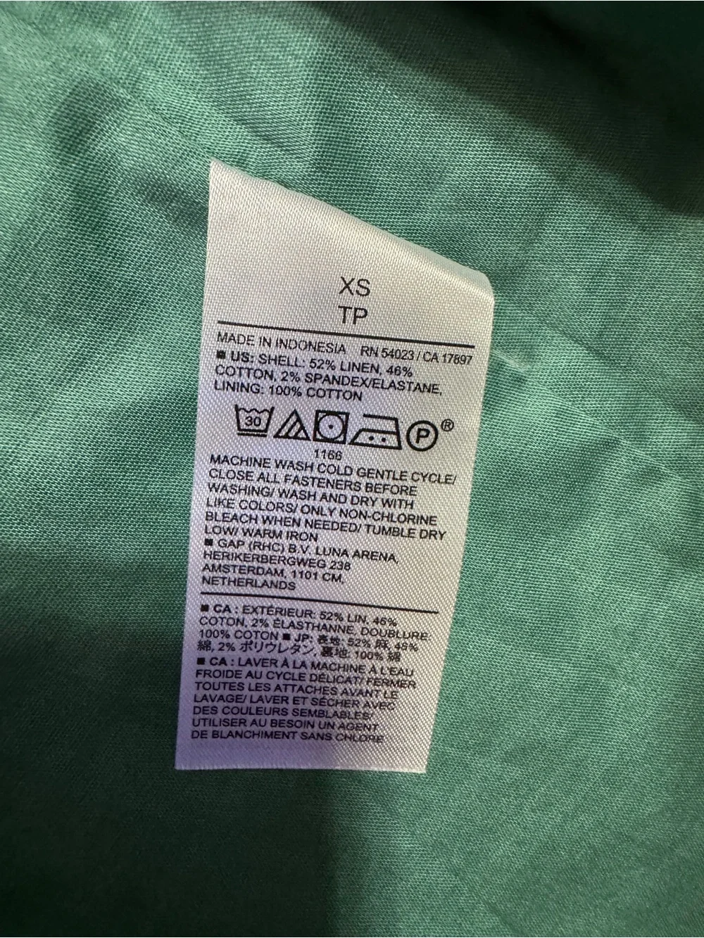 Banana Republic Square Neck Linen Blend Mini Dress Size XS Light Sea Green